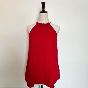 Knox Rose Red Halter Top Tie Neck Flowy size XS